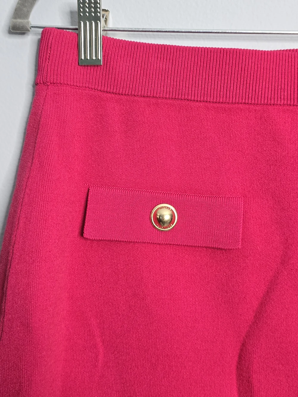 MICHAEL Michael Kors Cerise Pink Button Knit Mini Skirt